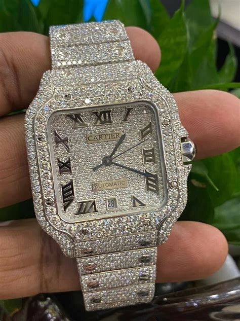 men's cartier diamond watch|men's diamond watch real.